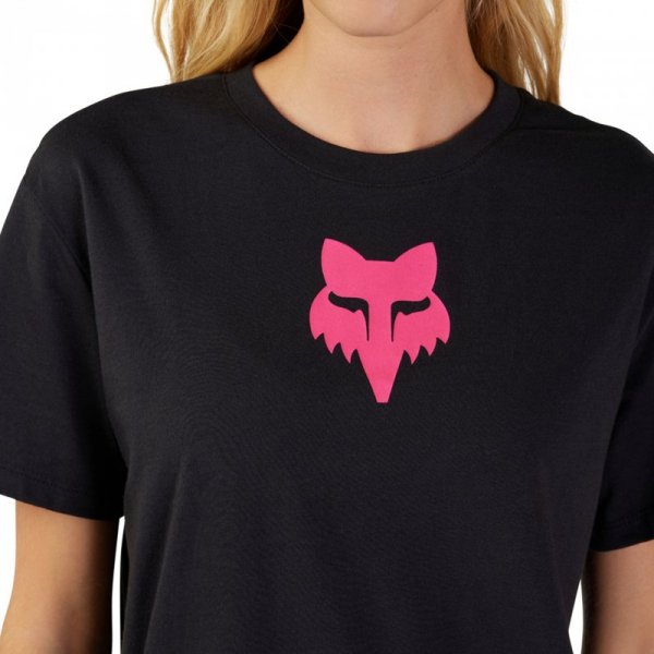 T-SHIRT DAMSKI FOX HEAD BLACK PINK M