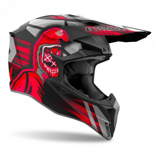 KASK MOTOCYKLOWY AIROH WRAAAP CYBER RED MATT XXS