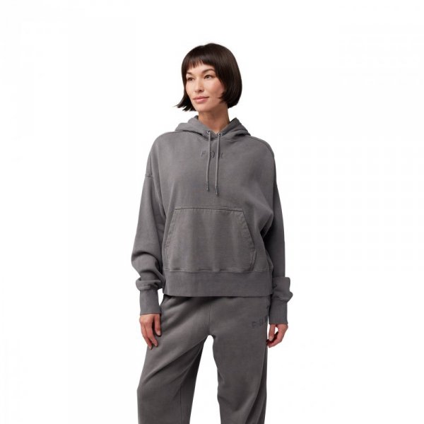 BLUZA Z KAPTUREM DAMSKA FOX WORDMARK OVERSIZED PEWTER XS