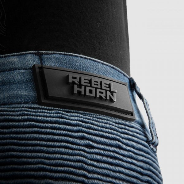 JEANSY MOTOCYKLOWE REBELHORN REVOLT WASHED BLUE MONOLAYER 38/32
