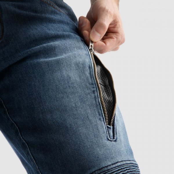 JEANSY MOTOCYKLOWE REBELHORN VANDAL WASHED BLUE MONOLAYER 34/34