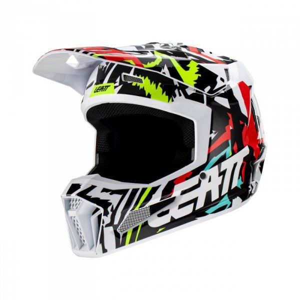 KASK MOTOCYKLOWY Z GOGLAMI JUNIOR LEATT MOTO 3.5 ZEBRA M
