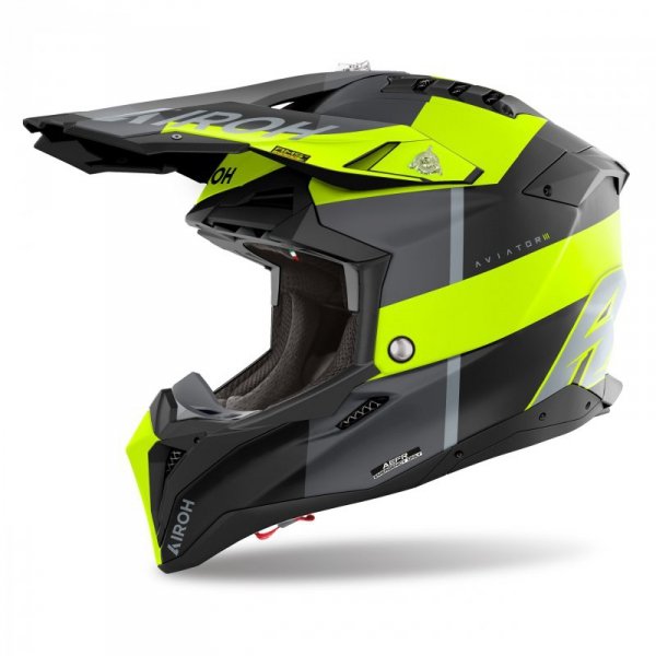 KASK MOTOCYKLOWY AIROH AVIATOR 3 MONARCH YELLOW MATT M