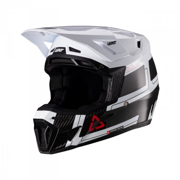 KASK MOTOCYKLOWY Z GOGLAMI LEATT KIT MOTO 9.5 CARBON WHITE M