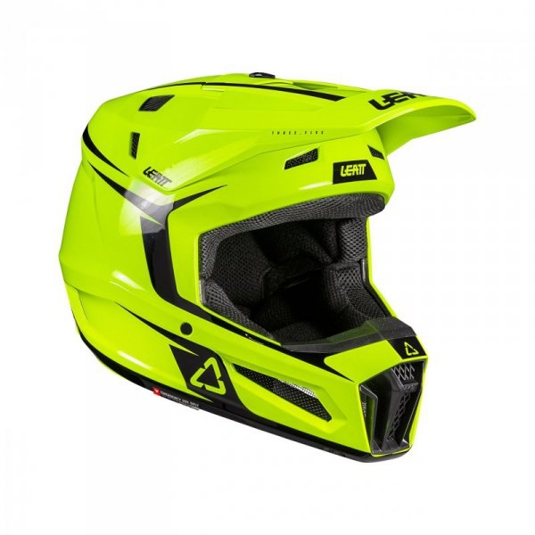 KASK MOTOCYKLOWY Z GOGLAMI JUNIOR LEATT KIT MOTO 3.5 NEON YELLOW M