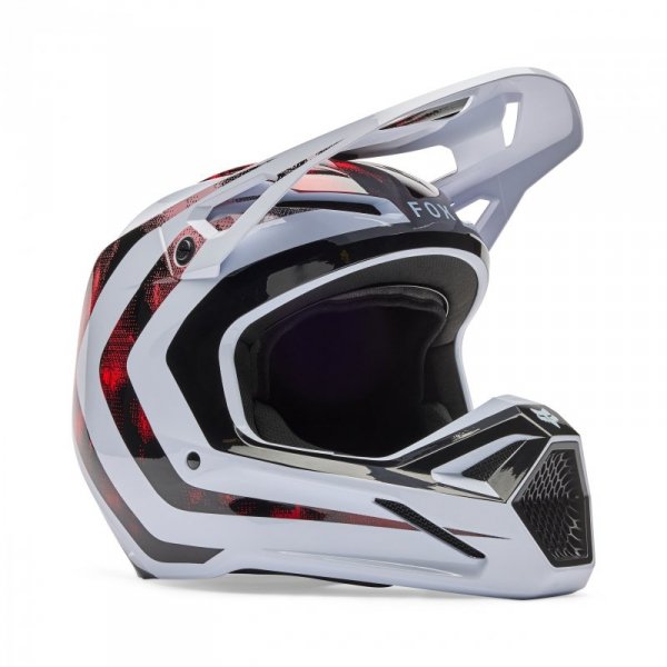 KASK MOTOCYKLOWY FOX V1 KAIROS WHITE FLUO RED XL