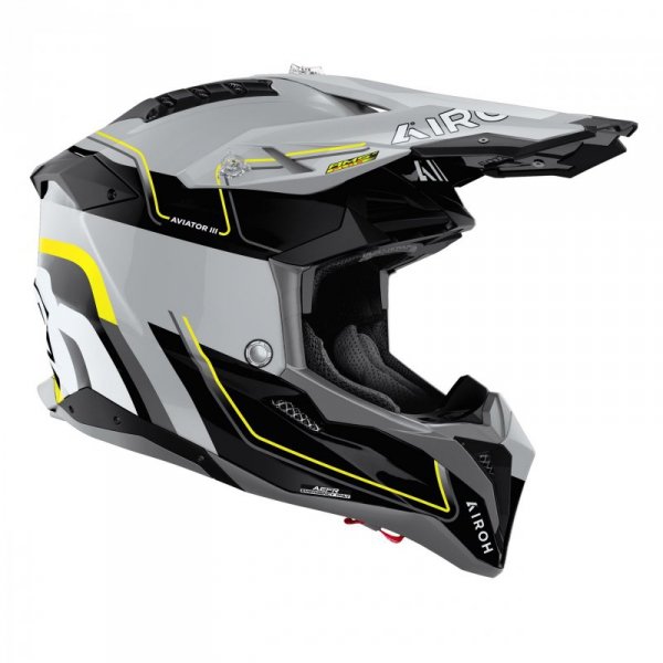 KASK MOTOCYKLOWY AIROH AVIATOR 3 LEADER YELLOW GLOSS L