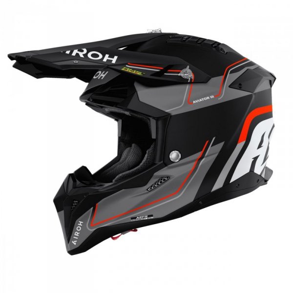 KASK MOTOCYKLOWY AIROH AVIATOR 3 LEADER ORANGE MATT L