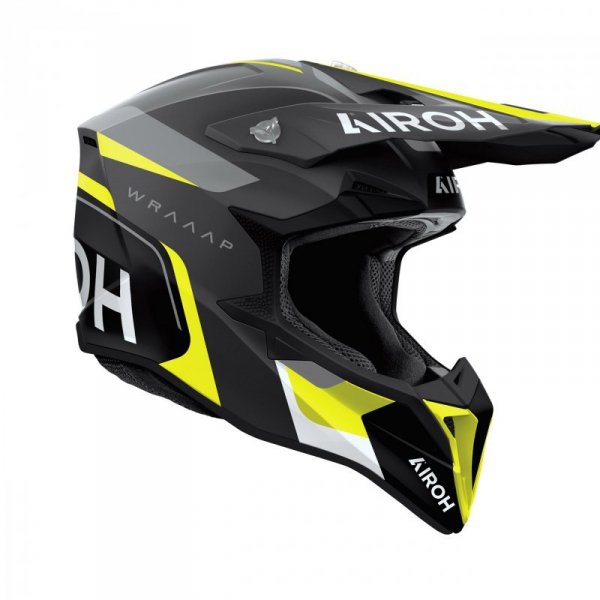 KASK MOTOCYKLOWY AIROH WRAAAP CONQUER YELLOW MATT M
