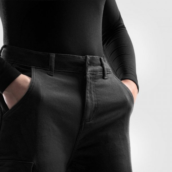 JEANSY MOTOCYKLOWE DAMSKIE REBELHORN FASTER BLACK 40/28 W40/28