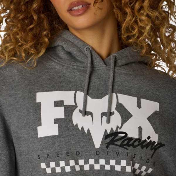 BLUZA Z KAPTUREM DAMSKA FOX CHECKER FLEECE PO HEATHER GRAPHITE L