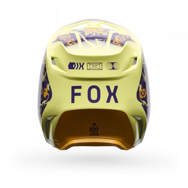 KASK MOTOCYKLOWY FOX V1 IMAGE PRINT PURPLE YELLOW L