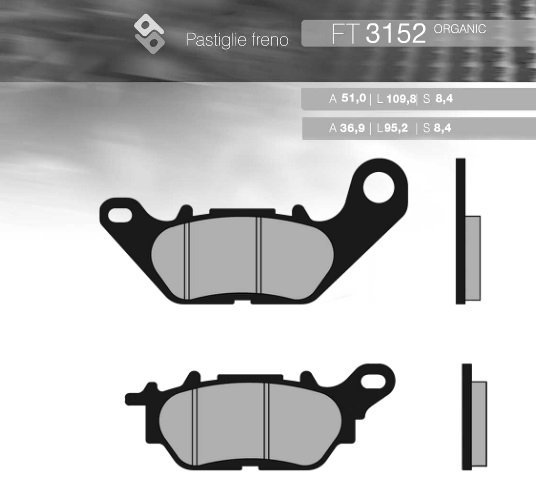BRENTA KLOCKI HAMULCOWE KH464 YAMAHA YBR 125 06-15, N-MAX 125 / 150 PRZÓD (FT 3152)