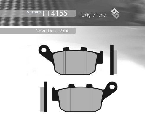 BRENTA KLOCKI HAMULCOWE KH496 SPIEK METALICZNY (ZŁOTE) HONDA CB 500R/X 13-16, CB 650F 14-16, CBR 650/CTX 700 TYŁ (FT 4155)