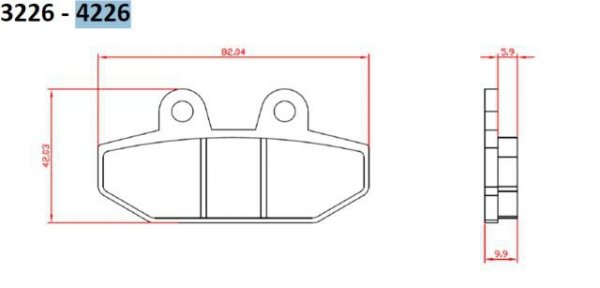 BRENTA KLOCKI HAMULCOWE KH710 SPIEK METALICZNY (ZŁOTE) HARLEY-DAVIDSON 1750/1870 18-20, TYŁ (FT 4226)