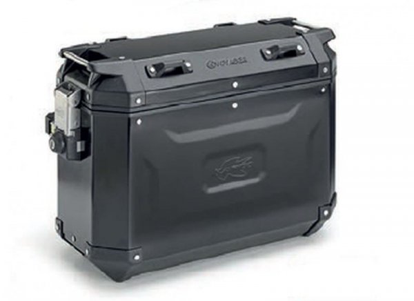 KAPPA KUFER BOCZNY 37L MONOKEY CAM SIDE KVG37B KVOYAGER ALUMINIOWY LEWY KOLOR CZARNY ANODOWANY BLACK LINE - ZASTĘPUJE KFR37BL