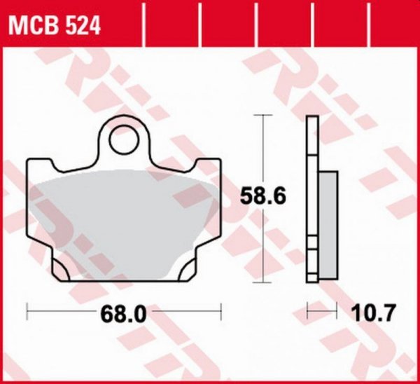 TRW ZF KLOCKI HAMULCOWE KH081 ORGANIC YAMAHA RD 80/125/250/350 82-84, SR 250 96-00, XV 250 89-96, XS 400/500 82-84, XT/XV 500 83