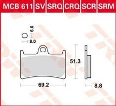 TRW ZF KLOCKI HAMULCOWE KH252 KH380 ORGANIC YAMAHA FZ6 07-10, FZS 600 98-01, MT-07 14-17, TRACER 700 16-, FZ8 10-16, MT-09 16-, 