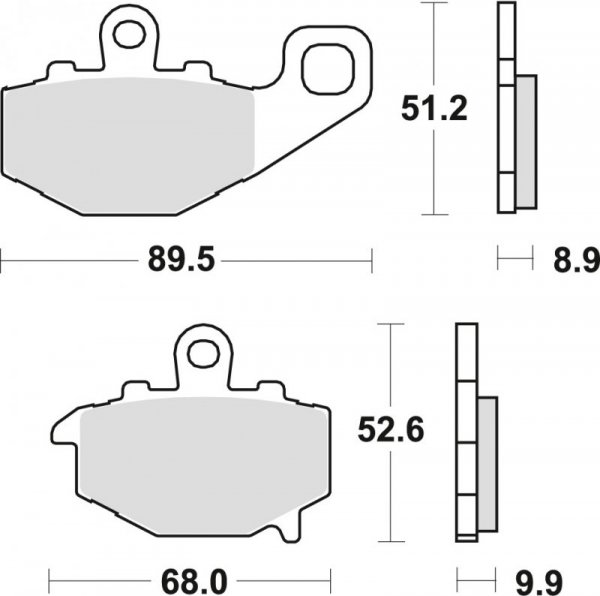 TRW ZF KLOCKI HAMULCOWE KH192 ORGANIC KAWASAKI ZX6R 600 94-16, ZX6R 636 02-06, ER6 06-16, VERSYS 650 07-14, Z 750 04-06, ZX9R 94