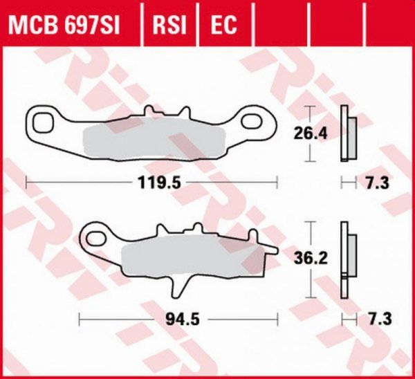 TRW ZF KLOCKI HAMULCOWE KH258 SIMTER OFFROAD KAWASAKI KX 80/85 97-, KX 100 97-09, KLR 250 99-12, SUZUKI RM 85 05-, PRZÓD