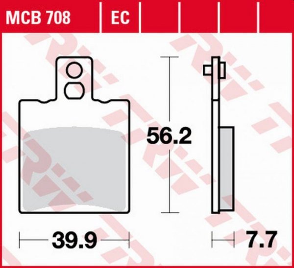 TRW ZF KLOCKI HAMULCOWE KH47 ORGANIC APRILIA LEONARDO 125/150 96-99, SYM JET 50 07-15, CAGIVA CUCCIOLO 50 97-, PRZÓD