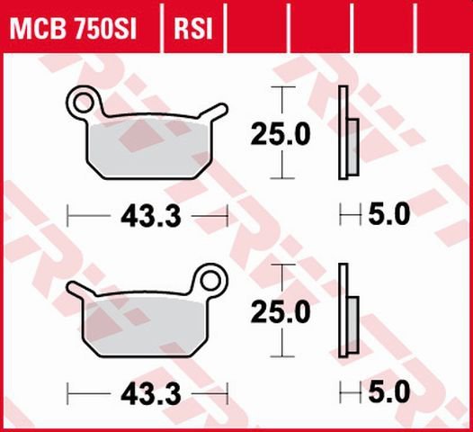 TRW ZF KLOCKI HAMULCOWE KH325 SINTER OFFROAD KTM SXE -5 ELECTRIC 19- SX 50 09-, SX 65 04-08, HUSQVARNA EE-5 19-, CR 50 06-, SM 5