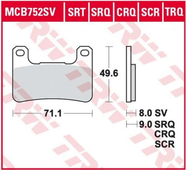TRW ZF LUCAS KLOCKI HAMULCOWE KH379 SPIEK METALICZNY SINTER RACING (WYCZYNOWE NA TOR) (ZASTĘPUJE MCB752SRQ)