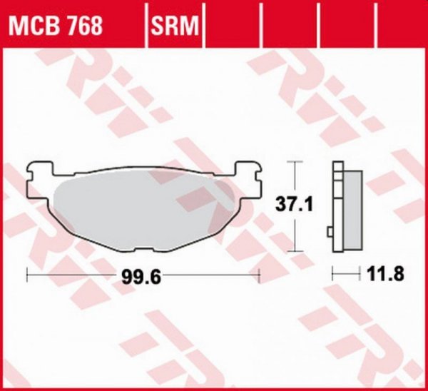 TRW ZF KLOCKI HAMULCOWE KH408 ORGANIC BETA EVO 80 09-, PRZÓD, YAMAHA YP 400 MAJESTY 04-13, XP 500 T-MAX 04-11 TYŁ