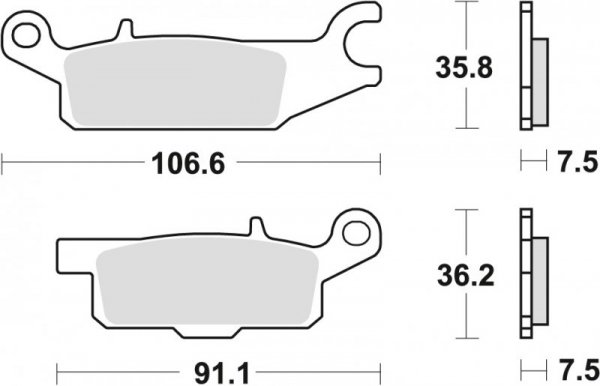 TRW ZF KLOCKI HAMULCOWE KH443 SINTER OFFROAD YAMAHA RAPTOR YFM 250 08-20, GRIZZLY YFM 550 09-20, GRIZZLY YFM 700 07-20, LEWY PRZ