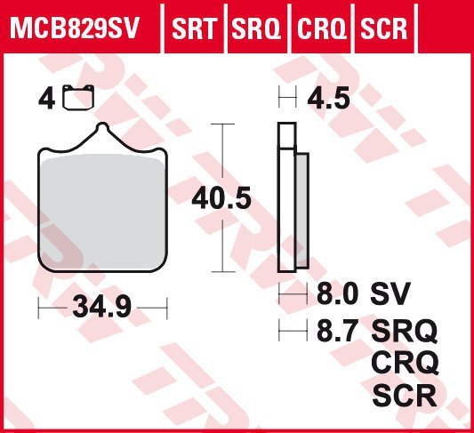TRW ZF KLOCKI HAMULCOWE KH499/4 SINTER STREET BMW S 1000 RR 09-, PRZÓD