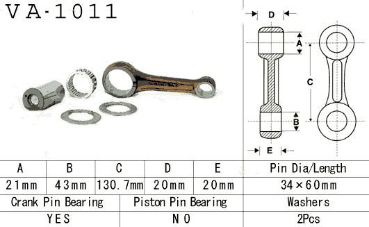 VESRAH KORBOWÓD HONDA ATC 350X 85-86, TRX 350 86-89 GÓRNY SWORZEŃ 21MM (VA1011) (MADE IN JAPAN)