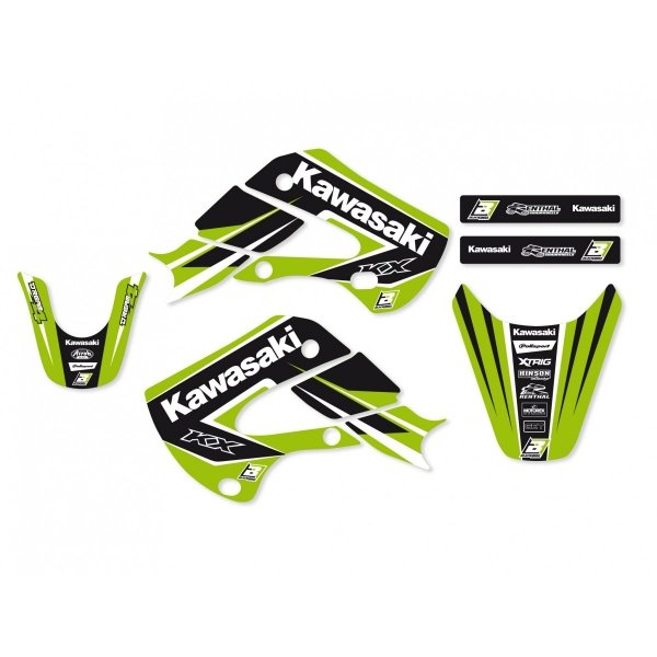 BLACKBIRD KOMPLET NAKLEJEK (OKLEIN) KAWASAKI KX65 '00-'23 DREAM 4 KOLOR ZIELONY/ CZARNY