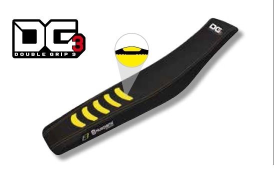 BLACKBIRD POSZYCIE SIEDZENIA HUSQVARNA TE/TC 250/450/510 '05-'07, WR250/300 '06-'13, CR/WR125/250 '06-'08, DOUBLE GRIP 3 KOLOR CZARNO/ŻÓŁTY