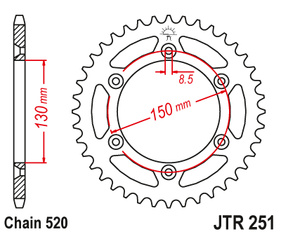 DID JT zestaw napędowy Yamaha WR 450F (03-06)