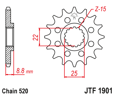 DID JT zestaw napędowy Husqvarna 350 FC (14-15)