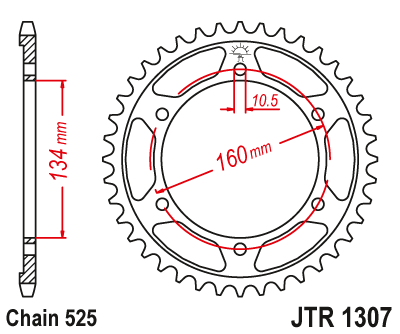 JT Zębatka Tylna Do Honda CBR 600 F (01-07) , 46 zębów