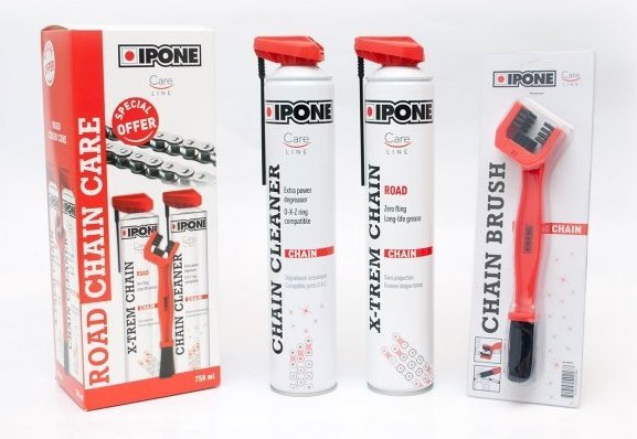 IPONE ROAD CHAIN CARE ZESTAW DO CZYSZCZENIA I SMAROWANIA ŁAŃCUCHA (2 X 750ML) ZE SZCZOTKĄ 