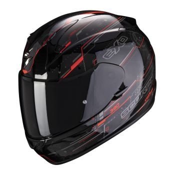 SCORPION KASK MOTOCYKLOWY EXO-390 BEAT BLACK-NEON RED