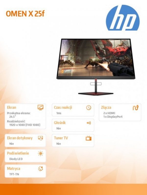 Monitor OMEN X 25f 240 Hz Gaming 4WH47AA