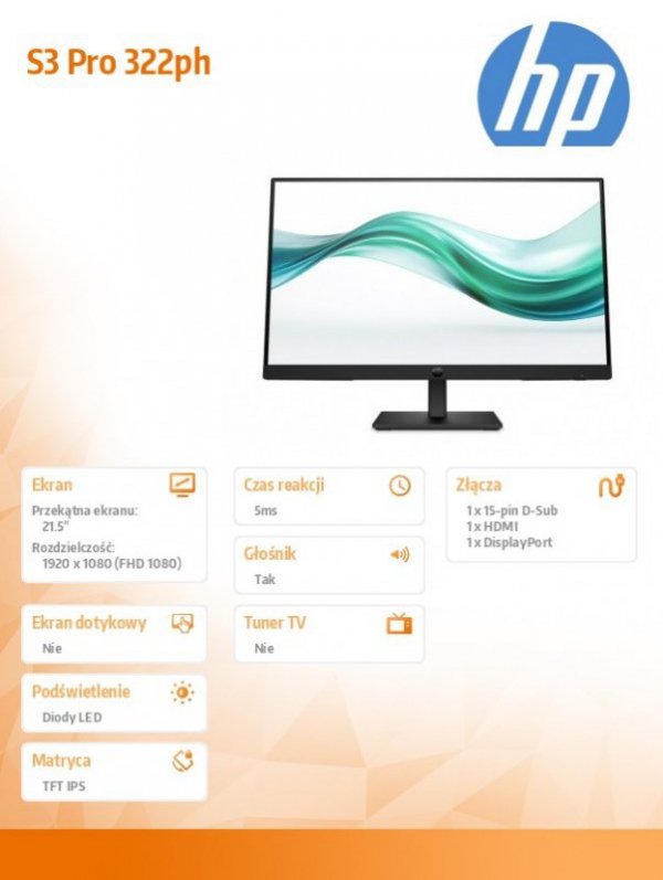 Monitor S3 Pro 322ph FHD MNTR  B0BN7UT#ABB