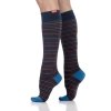 VIM&VIGR - podkolanówki uciskowe II stopnia kompresji - WEŁNA MERINO - granatowe w kolorowe paski