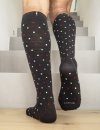 RELAXSAN - Podkolanówki uciskowe ciemnografitowe w kropki Fancy Socks (15 - 21 mmHg)