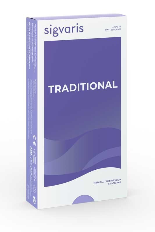 Sigvaris Pończochy samonośne uciskowe na bazie gumy naturalnej III klasy ucisku SERIA 500 - KRÓTKIE (do połowy uda) Specialities TRADITIONAL