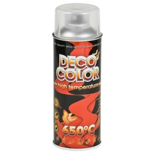 Spray lakier farba bezbarwny żaroodporny DECO COLOR do