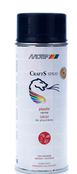 CRAFTS LAKIER SPRAY CZARNY MAT DO PLASTIKU 400ml