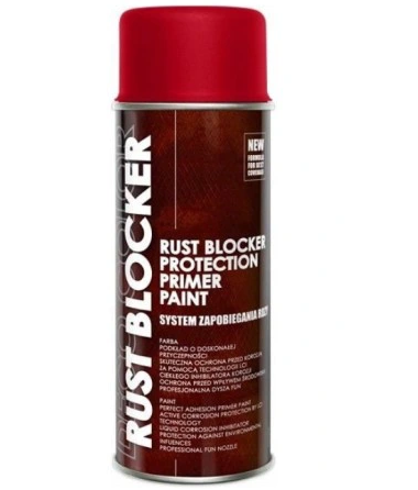 FARBA SPRAY NA RDZĘ RUST BLOCKER CZERWONY  400ML 4w1