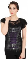 Waisted Corset - Lace Sleeve Top - Spiral