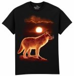 Koszulka z wilkiem Sunset Wolf czarna - TCH