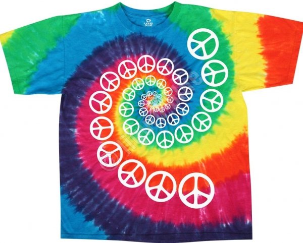 Rainbow Spiral Peace - Liquid Blue