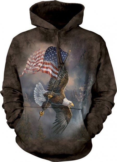 Flag Bearing Eagle - Hoodie The Mountain